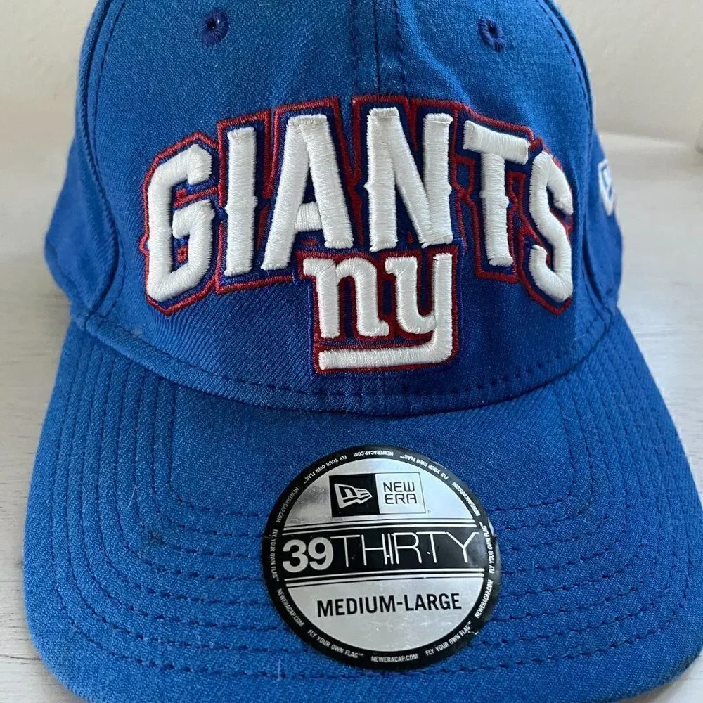 New York Giants Hat Cap Strap Back Blue White NFL Football Adjustable Mens